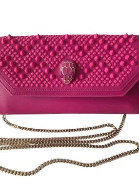 BVLGARI Serpenti Forever x Nicholas Kirkwood Studded Wallet On Chain – Pink